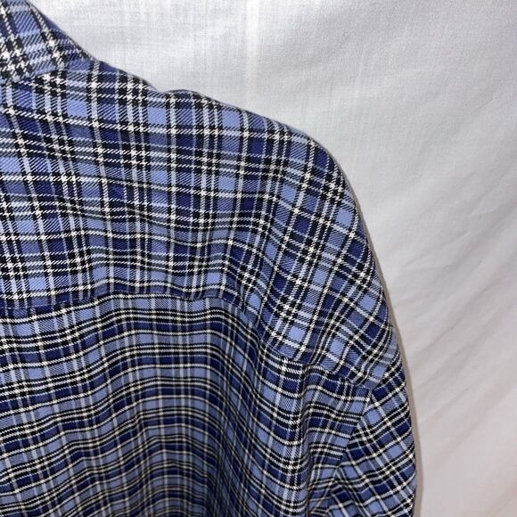 Untuckit Men’s Dress Shirt Size 3XL Blue Plaid Business Formal City - Picture 10 of 12